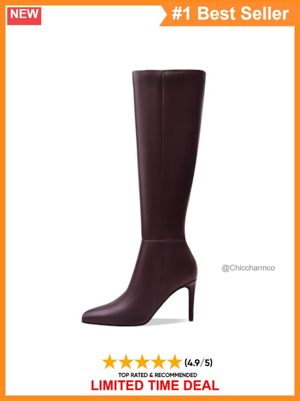 Faux Leather Knee High Pointed Toe Stiletto Boots Buckle Bow